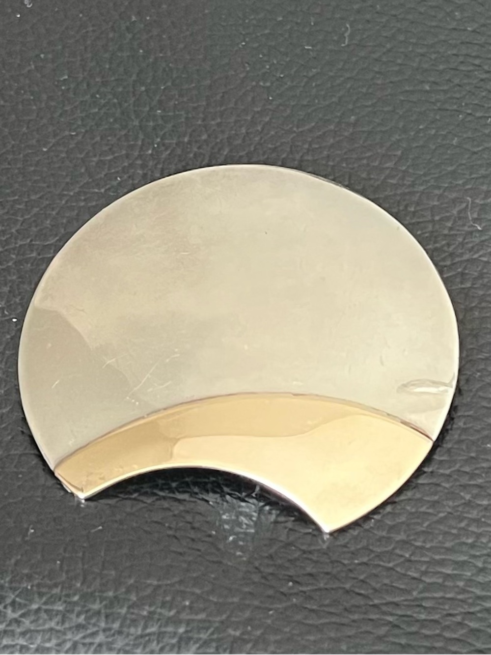 Vintage Birks Sterling Silver 10K Gold Round Two-Tone Brooch